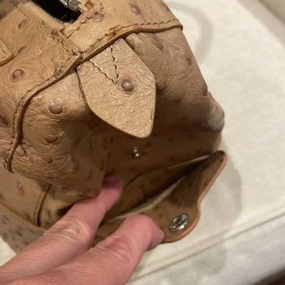 FURLA ostrich handbag. Only wore twice it’s like brand new. - Picture 10 of 17